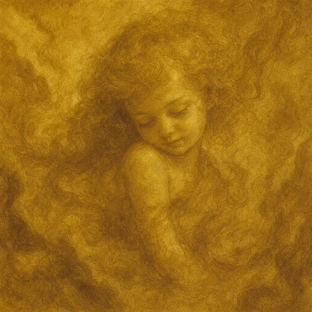 Dreamy one-color oil portrait example