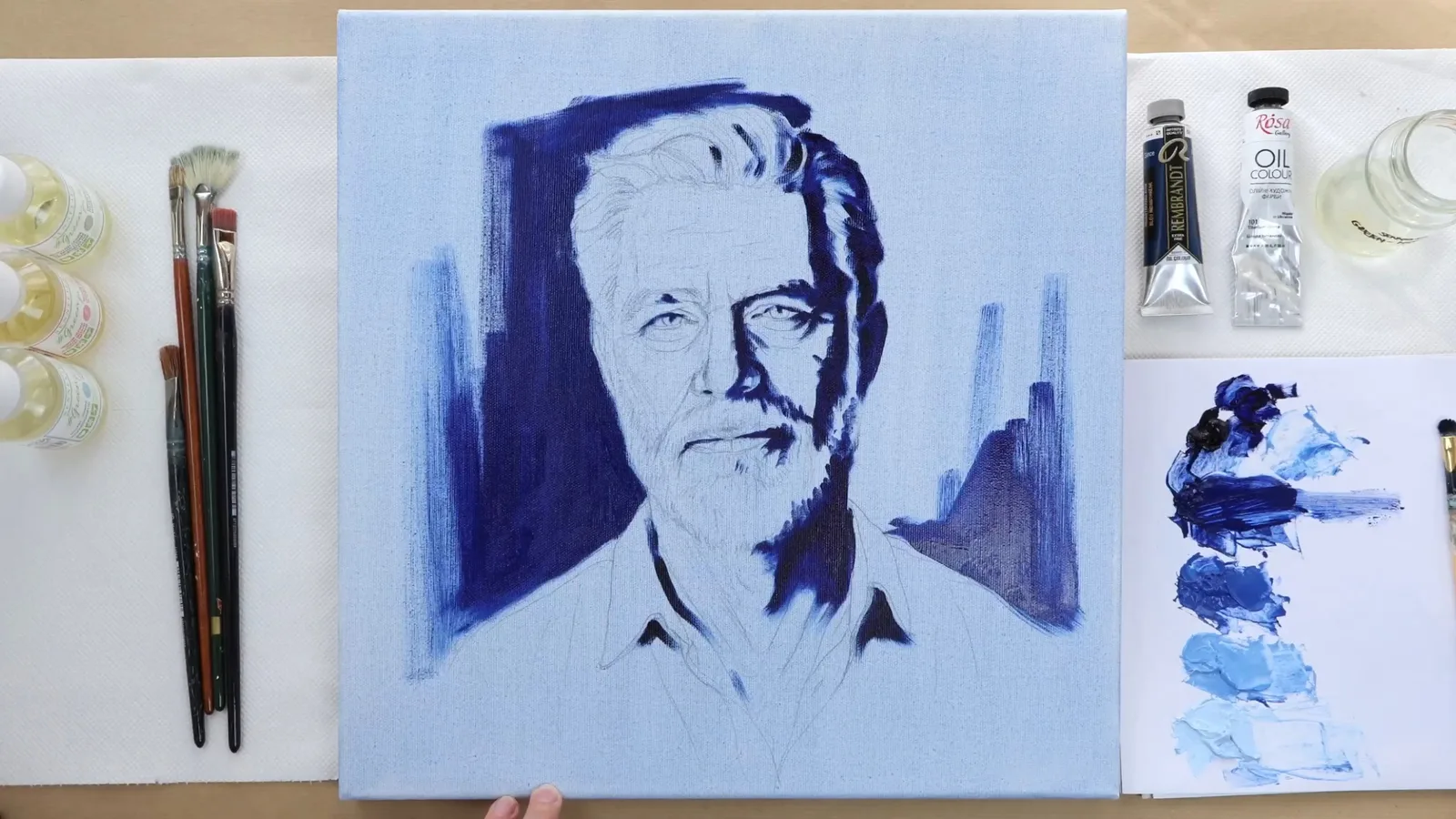 The darkest blue blocked in around the head
